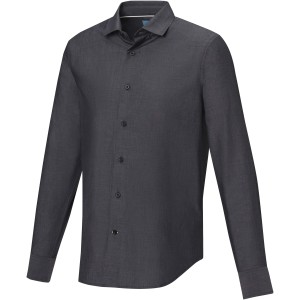 Elevate Cuprite long sleeve men's  organic shirt, Solid black