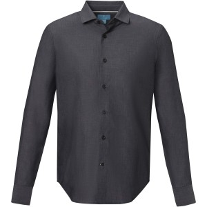 Elevate Cuprite long sleeve men's  organic shirt, Solid black (shirt)