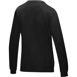 Elevate Jasper women's GOTS organic GRS recycled crewneck sweater, Solid black (Pullovers)