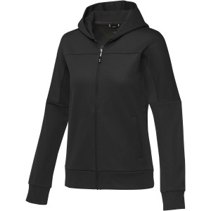 Elevate Nubia women's performance full zip knit jacket, Solid black (Pullovers)