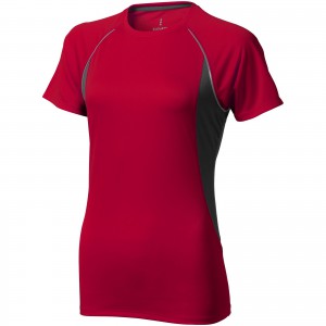 Quebec short sleeve women's cool fit t-shirt, Red,Anthracite
