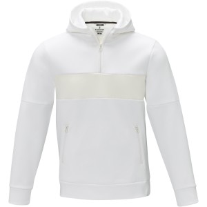 Elevate Sayan men's half zip anorak hooded sweater, White (Pullovers)