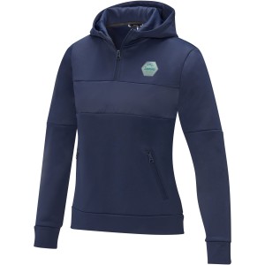 Elevate Sayan women's half zip anorak hooded sweater, Navy (Pullovers)