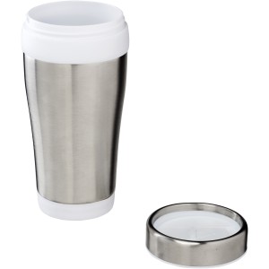 Elwood 470 ml insulated tumbler, Silver,White (Glasses)