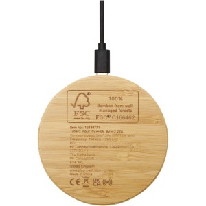 Essence 15W bamboo wireless charging pad, Wood (Powerbanks)