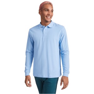 Estrella long sleeve men's polo, Bottle green (Long-sleeved shirt)