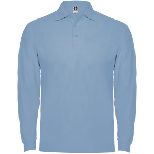 Estrella long sleeve men's polo, Sky blue (Long-sleeved shirt)