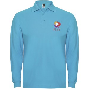 Estrella long sleeve men's polo, Turquois (Long-sleeved shirt)