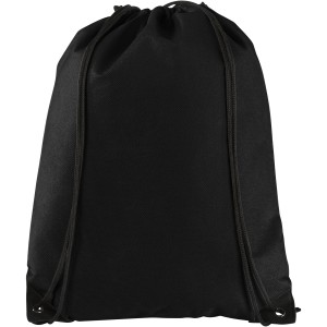 Evergreen non-woven drawstring backpack, solid black (Backpacks)