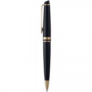 Expert ballpoint pen, solid black,Gold (Metallic pen)