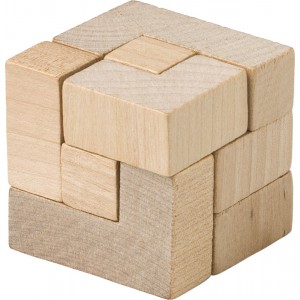 Wooden cube puzzle Amber, brown