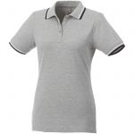 Fairfield short sleeve women's polo with tipping, Grey melange,Navy,White (3810396)