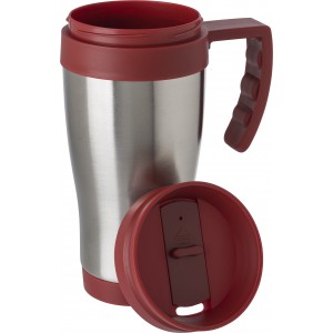 Stainless steel travel mug (420ml), red