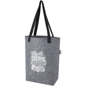 Felta GRS recycled felt tote bag with wide bottom 12L, Medium grey (cotton bag)