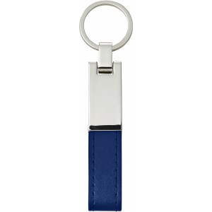 Steel and PU key holder Keon, cobalt blue