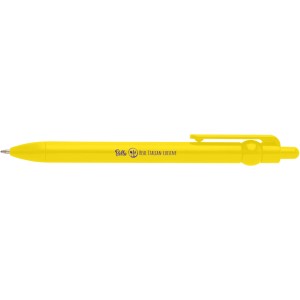 Fidget recycled plastic ballpoint pen (black ink), Yellow (Plastic pen)