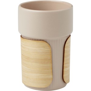 Fika 340 ml tumbler with bamboo sleeve, Oatmeal (Glasses)