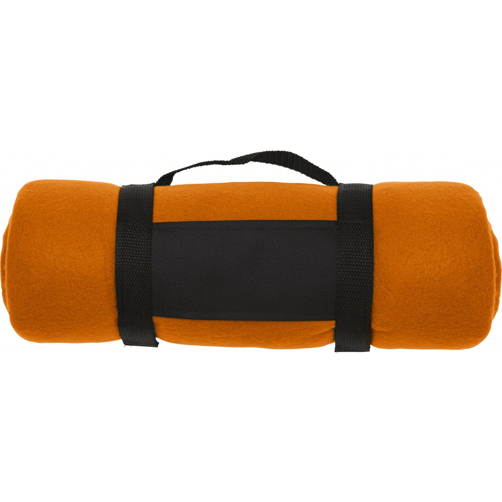 Printed Fleece blanket, orange (Picnic, camping, grill)