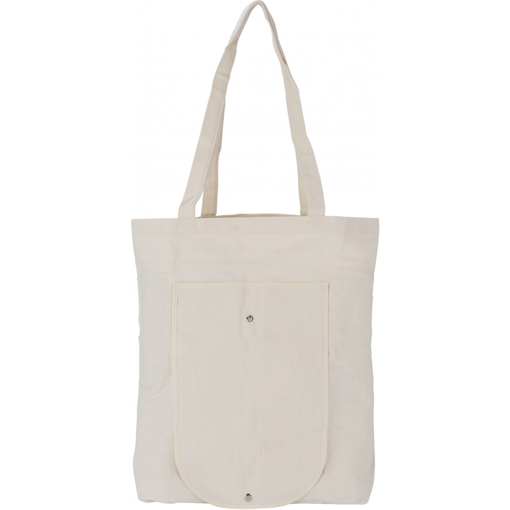 Foldable cotton (250 g/m2) carry/shopping bag, khaki (Shopping bags ...