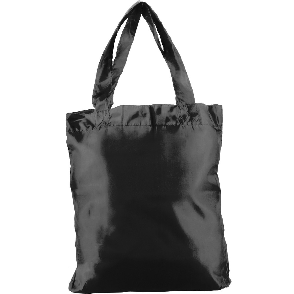 Printed Foldable polyester (190T) carrying/shopping bag, black ...
