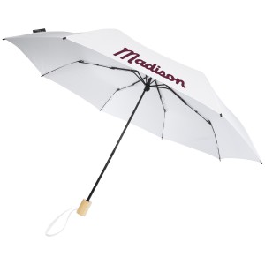Birgit 21'' foldable windproof recycled PET umbrella, White (Foldable umbrellas)