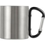 Stainless steel double walled mug Nella, black