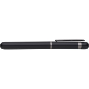 Aluminium rollerbal pen Bridger, black (Fountain-pen, rollerball)