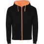 Fuji unisex sweat jacket, Solid black, Fluor Orange