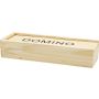 Domino game in a wooden box, no colour