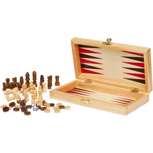 Mugo 3-in-1 wooden game set, Natural (Games)