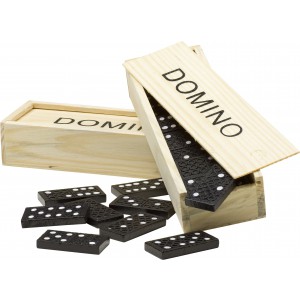 Wooden box with domino game Enid, brown (Games)