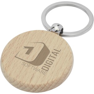 Giovanni beech wood round keychain, Wood (Keychains)