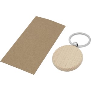 Giovanni beech wood round keychain, Wood (Keychains)