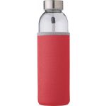 Glass bottle (500 ml) with neoprene sleeve Nika, red (9301-08)
