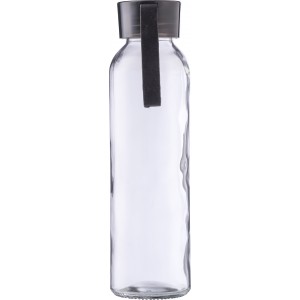 Glass drinking bottle (500 ml) Anouk, black (Water bottles)