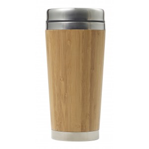 Bamboo and stainless steel travel cup Sabine, brown (Thermos)