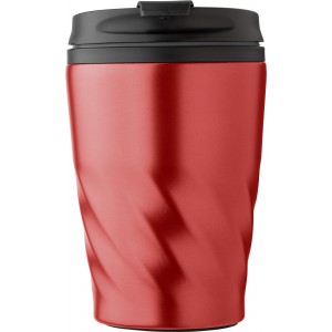 PP and stainless steel mug Rida, red (Glasses)