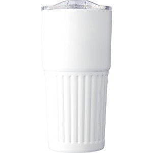 Recycled stainless steel drinking mug (500 ml) Kael, white