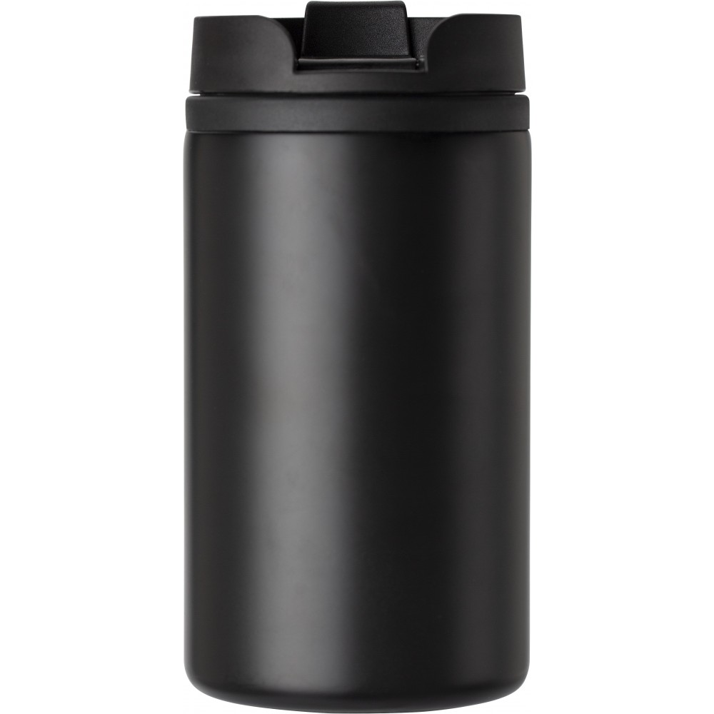 Stainless steel double walled cup Gisela, black (Glasses)