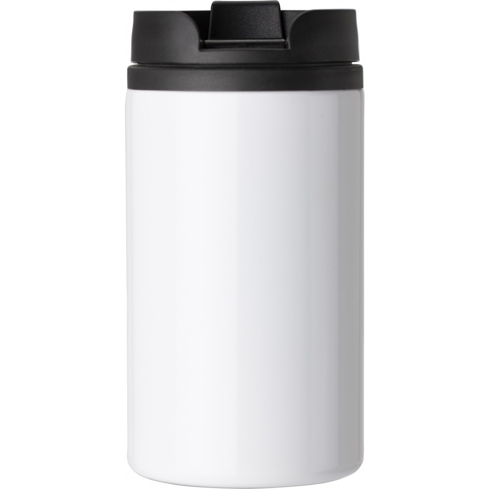 Stainless steel double walled cup Gisela, white (Glasses)