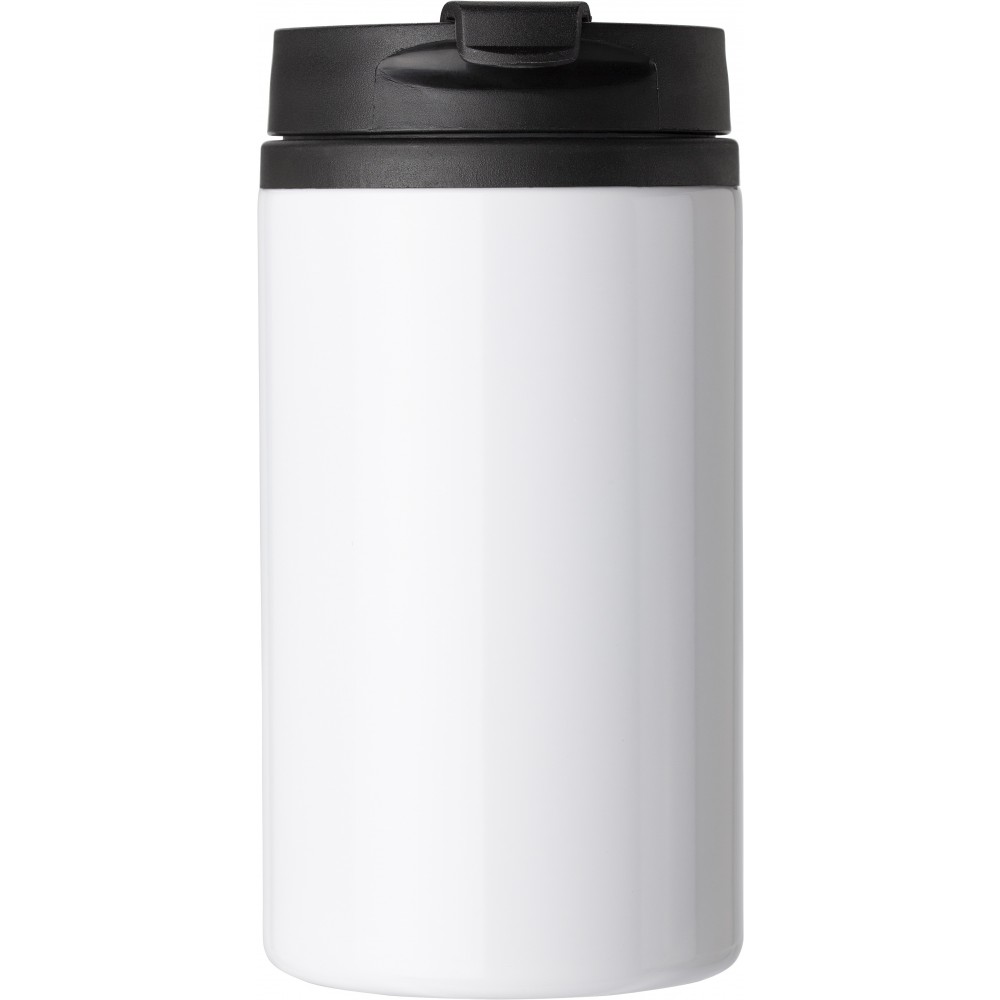 Stainless steel double walled cup Gisela, white (Glasses)