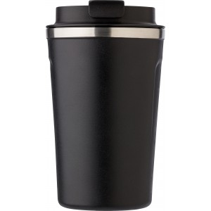 Stainless steel double-walled mug Sofia, black (Glasses)