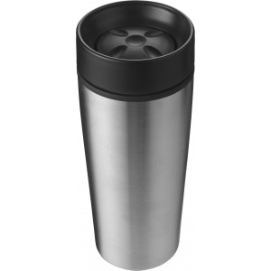 Stainless steel double walled travel mug Elisa, silver