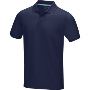 Graphite short sleeve men's GOTS organic polo, Navy (Polo shirt, 90-100% cotton)