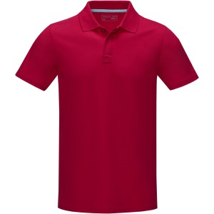 Graphite short sleeve men's GOTS organic polo, Red (Polo shirt, 90-100% cotton)