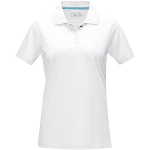 Graphite short sleeve women's GOTS organic polo, White (Polo shirt, 90-100% cotton)