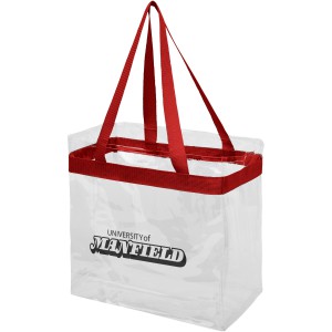 Hampton transparent tote bag, Red, Transparent clear (Shopping bags)