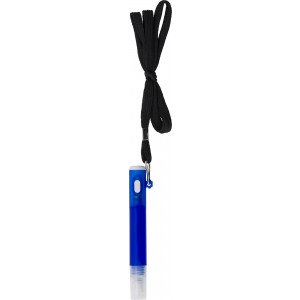 Lanyard with spray bottle and torch, blue (Hand cleaning gels)