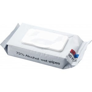 Pouch with 50 wet tissues (75% alcohol) Estella, white (Hand cleaning gels)