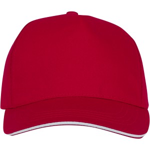 Ceto 5 panel sandwich cap, Red (Hats)
